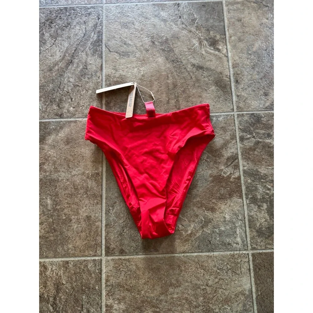Skims Signature Swim Mid Waist Bottom Ruby Size XXS